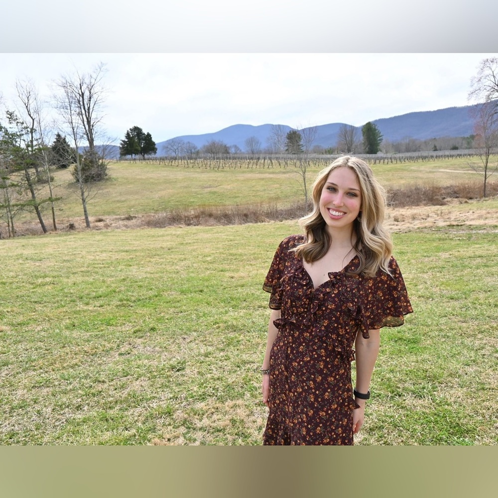 Burgundy floral dress
